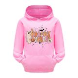 MaNMaNing Çocuk Cadılar Bayramı Uzun Kollu Harf Baskılı Sıcak Kapüşonlu Kazak Üst Sweatshirt Erkek Kız Çocuk Kostümü, Pembe., 6-7 Yaş