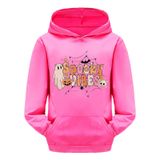 MaNMaNing Çocuk Cadılar Bayramı Uzun Kollu Harf Baskılı Sıcak Kapüşonlu Kazak Üst Sweatshirt Erkek Kız Çocuk Kostümü, sıcak gül rengi, 3-4 Yaş