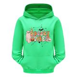 MaNMaNing Çocuk Cadılar Bayramı Uzun Kollu Harf Baskılı Sıcak Kapüşonlu Kazak Üst Sweatshirt Erkek Kız Çocuk Kostümü, Yeşil., 8-9 Yaş