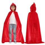 MaNMaNing Çocuk mantosu, kostüm, kostümlü oyun, parti, pelerin, kız bebek pelerini, cadılar bayramı,, Kırmızı, 8-11 Yaş