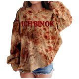 MaNMaNing Erkek Cadılar Bayramı Kapüşonlu Kazak Kan Sıçraması Üst Günlük Rahat Rol Oyunu Sweatshirt Erkek Çocuk 2 12 Yaş Kostüm, Açık mavi, 3-4 Yaş