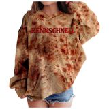 MaNMaNing Erkek Cadılar Bayramı Kapüşonlu Kazak Kan Sıçraması Üst Günlük Rahat Rol Oyunu Sweatshirt Erkek Çocuk 2 12 Yaş Kostüm, Beyaz, 7-8 Yaş
