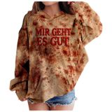 MaNMaNing Erkek Cadılar Bayramı Kapüşonlu Kazak Kan Sıçraması Üst Günlük Rahat Rol Oyunu Sweatshirt Erkek Çocuk 2 12 Yaş Kostüm, Pembe., 4-5 Yaş