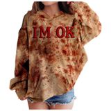 MaNMaNing Erkek Cadılar Bayramı Kapüşonlu Kazak Kan Sıçraması Üst Günlük Rahat Rol Oyunu Sweatshirt Erkek Çocuk 2 12 Yaş Kostüm, Sarı, 3-4 Yaş