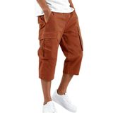 MaNMaNing Erkek kargo pantolon, çok cepli, dış mekan iş kıyafeti, boş zaman pantolonu, rahat kalıp, fermuarlı, cepli pantolon, erkek (, Kahverengi, 5XL