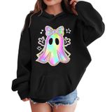MaNMaNing Erkek Kız Cadılar Bayramı Kapüşonlu Kazak Bol Baskı Uzun Kollu Spor Üst Sweatshirt Çocuk 3 12 Yaş Kostüm, Siyah, 5-6 Yaş