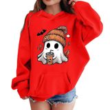 MaNMaNing Erkek Kız Cadılar Bayramı Kapüşonlu Kazak Bol Spor Baskı Uzun Kollu Üst Sweatshirt Çocuk 3 12 Yaş Kostüm, Kırmızı, 3-4 Yaş