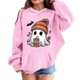 MaNMaNing Erkek Kız Cadılar Bayramı Kapüşonlu Kazak Bol Spor Baskı Uzun Kollu Üst Sweatshirt Çocuk 3 12 Yaş Kostüm, Pembe., 3-4 Yaş