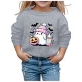 MaNMaNing Erkek Kız Çocuk Kazak Gündelik Bol Çocuk Yuvarlak Yaka Uzun Kollu Kapüşonlu Kazak Cadılar Bayramı Sweatshirt Çocuk Kostümü, Gri, 3-4 Yaş