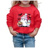 MaNMaNing Erkek Kız Çocuk Kazak Gündelik Bol Çocuk Yuvarlak Yaka Uzun Kollu Kapüşonlu Kazak Cadılar Bayramı Sweatshirt Çocuk Kostümü, Kırmızı, 5-6 Yaş