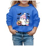 MaNMaNing Erkek Kız Çocuk Kazak Gündelik Bol Çocuk Yuvarlak Yaka Uzun Kollu Kapüşonlu Kazak Cadılar Bayramı Sweatshirt Çocuk Kostümü, Mavi, 10-11 Yaş
