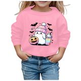 MaNMaNing Erkek Kız Çocuk Kazak Gündelik Bol Çocuk Yuvarlak Yaka Uzun Kollu Kapüşonlu Kazak Cadılar Bayramı Sweatshirt Çocuk Kostümü, Pembe., 5-6 Yaş