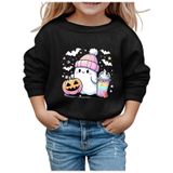 MaNMaNing Erkek Kız Çocuk Kazak Gündelik Bol Çocuk Yuvarlak Yaka Uzun Kollu Kapüşonlu Kazak Cadılar Bayramı Sweatshirt Çocuk Kostümü, Siyah, 5-6 Yaş