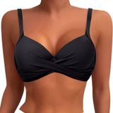 MaNMaNing Kadın askılı bikini üstü Push Up dolgulu ayarlanabilir Racerback boyundan askılı banyo üst giysisi kadın (, Siyah, XXL