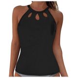 MaNMaNing Kadın bağcıklı bikini üstü askılı tam kaplama Push Up Crop Top bağlamak için bele oturan kadın üst giysisi (, Siyah, XL