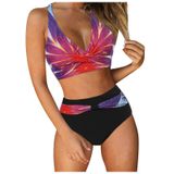 MaNMaNing Kadın bikini seti, çıkarılabilir dolgulu, yüksek bel, seksi, Push Up iki parçalı mayo, baskılı, retro kadın mayosu (, Wassermelonenrot, XXL