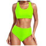 MaNMaNing Kadın bikini seti Push Up çıkarılabilir dolgulu seksi iki parçalı mayo retro toplanmış yüksek bel baskılı mayo kadın seti (, Sarı, XXL