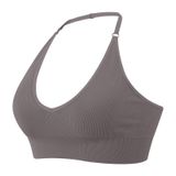 MaNMaNing Kadın boyundan askılı spor sütyeni, sırtı açık, V yaka, Push Up dolgulu, ayarlanabilir, derin dekolte, kadın sütyeni (, Gy2., S