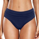 MaNMaNing Kadın Büyük Beden Yüksek Bel Bikini Altı Toplanmış Yüksek Kesim Tam Koruma Spor Yoga Bikini Altı Rahat Plaj Kadın (, Koyu mavi, L