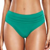 MaNMaNing Kadın Büyük Beden Yüksek Bel Bikini Altı Toplanmış Yüksek Kesim Tam Koruma Spor Yoga Bikini Altı Rahat Plaj Kadın (, koyu yeşil, M