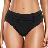 MaNMaNing Kadın Büyük Beden Yüksek Bel Bikini Altı Toplanmış Yüksek Kesim Tam Koruma Spor Yoga Bikini Altı Rahat Plaj Kadın (, Siyah, XXL