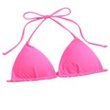 MaNMaNing Kadın modaya uygun bikini üstü büyük beden önden bağlamak için siyah Monokini plaj kadın (, Pembe., XL
