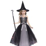 MaNMaNing Kız Cadılar Bayramı Cadı Kostümü Tutu Elbise Parti Performans Kıyafeti Cosplay Prenses Kıyafeti Kız, Siyah, 8-9 Yaş