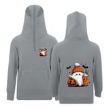 MaNMaNing Kız Cadılar Bayramı Kapüşonlu Kazak Baskılı Uzun Kollu Fermuarlı Sweatshirt Cepler Günlük Kıyafet Kız 3 14 Yaş Kostüm, Gri, 5-6 Yaş