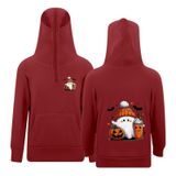 MaNMaNing Kız Cadılar Bayramı Kapüşonlu Kazak Baskılı Uzun Kollu Fermuarlı Sweatshirt Cepler Günlük Kıyafet Kız 3 14 Yaş Kostüm, Kırmızı, 7-8 Yaş