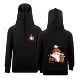 MaNMaNing Kız Cadılar Bayramı Kapüşonlu Kazak Baskılı Uzun Kollu Fermuarlı Sweatshirt Cepler Günlük Kıyafet Kız 3 14 Yaş Kostüm, Siyah, 3-4 Yaş