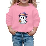 MaNMaNing Kız Cadılar Bayramı Kazak Baskılı Uzun Kollu Yuvarlak Yaka Sweatshirt Casual Üst Sonbahar Kış Okul Gezi Rahat Yumuşak Kız 3 14 Yaş, Pembe., 13-14 Yaş