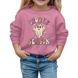 MaNMaNing Kız çocuk kapüşonlu kazak sweatshirt yumuşak gündelik kazak baskılı yuvarlak yaka rahat üst sonbahar kış cadılar bayramı kız 3 10 yaş kostüm, Pembe., 5-6 Yaş