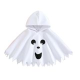 MaNMaNing Küçük çocuk, bebek, erkek çocuk, cadılar bayramı kostümü, pelerin, kapüşonlu, çocuklar için, kostümlü oyun, pelerin manto,, Beyaz, 2-3 Yaş