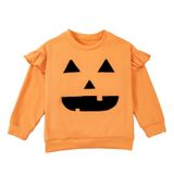 MaNMaNing Küçük çocuk erkek kız kış uzun kollu üst sweatshirt elbise cadılar bayramı kabak kumaş aplikasyonu erkek kız kostümü, Turuncu., 4-5 Yaş