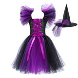 MaNMaNing Küçük kız cadı cadılar bayramı kostümü siyah şapka elbise Cosplay Tutu parti kıyafeti kız, a, 2 Yaş