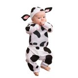 MaNMaNing Yenidoğan bebek erkek kız kıyafet seti Cadılar Bayramı inek desenli tişört üst pantolon bere 3 parça Cosplay Jumpsuit bebek, Beyaz, 12-18 Ay