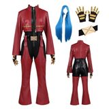 MANMICOS Oyun cosplay kostüm Kadınlar Kırmızı PU ceket tulum parti takım elbise ile