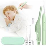 Manmihealth 2 LED Işıklı Kulak Balmumu Temizleme Kiti, Çocuklar ve Yetişkinler için 5 Paket Görünmez Kulak Temizleyici Aleti, Saklama Kutulu Dahili USB Kulak Balmumu Temizleme Aleti (Yeşil)