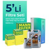 MANN Audi A7 3.0 Dizel QUATRO 272 HP Filtre Bakım Seti Liqui Moly Motor Yağlı (2014-2018) 5 Li