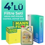 MANN BMW 5.30 Dizel Filtre Bakım Seti Castrol Motor Yağlı (2002-2008) 4 Lü