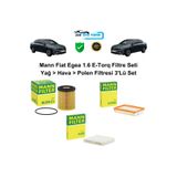 Mann Fiat Egea 1.6 E-Torq Filtre Seti Hava > Polen > Yağ Filtresi 3'lü Set