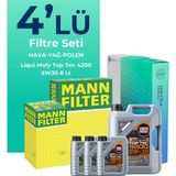 Mann Filter Audi A7 3.0 Dizel Quatro 245HP Filtre Bakım Seti Liqui Moly Motor Yağlı (2010-2016) 4 Lü