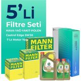 Mann Filter BMW 7.30 Dizel xDrive Filtre Bakım Seti Castrol Motor Yağlı (2008-2012) 5 Li
