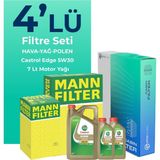 Mann Filter BMW X5 3.0 Dizel Filtre Bakım Seti Castrol Motor Yağlı (2011-2013) 4 Lü