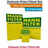 Mann Filter Citroen C4 1.6 HDI Dizel 2004-2010 Hava Yağ Yakıt Karbonlu Polen Filtre Bakım Seti