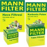 MANN-FILTER Fiat Egea 1.3 E5 Fitre Bakım Seti 2016-2020 4Fk Hava-Yağ-Yakıt-Karbonlu Polen