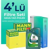 Mann Filter Fiat Linea 1.3 Dizel Filtre Bakım Seti Cast Rol Motor Yağlı Euro 5 (2009-2017) 4 Lü