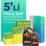 Mann Filter Fılter Volkswagen Caddy 2.0 Dizel Filtre Bakım Seti Motul Motor Yağlı (2020-2025) 5 Li