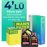 Mann Filter Fılter Volkswagen Caddy 2.0 Dizel Filtre Bakım Seti Shell Motor Yağlı (2020-2025) 4 Lü