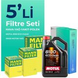 Mann Filter Fılter Volkswagen Caddy 2.0 Dizel Filtre Bakım Seti Shell Motor Yağlı (2020-2025) 5 Li
